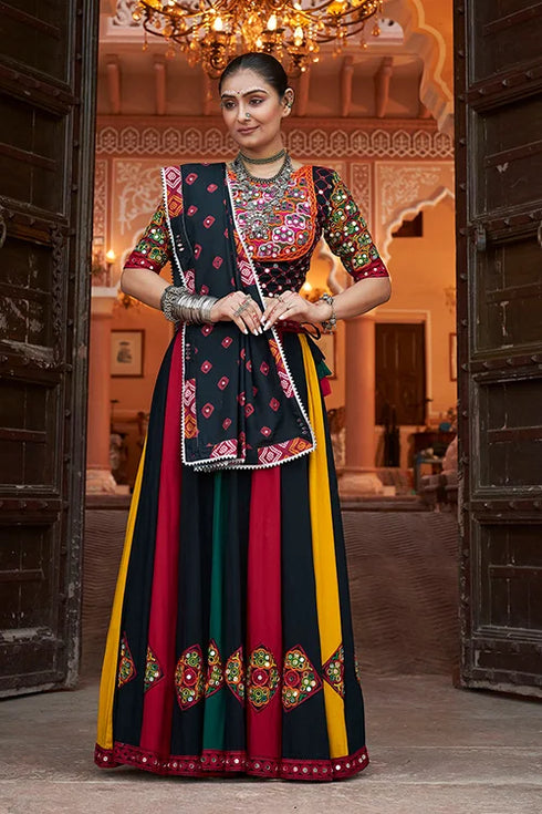 Shubhkala Black Multi Colour Very Exclusive Navratri Chaniya Choli for Women